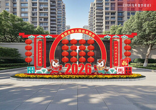 马年花坛雕塑