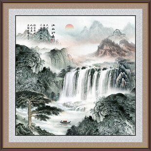 迎客松国画山水迎客松