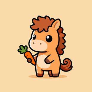 马年卡通矢量插画