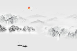 抽象山水背景墙