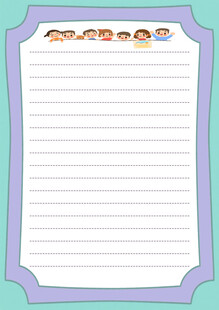卡通边框空白横线便签纸