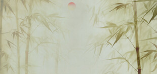 灯箱水墨竹子背景墙