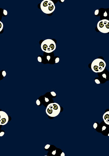 熊猫图案的深蓝色背景纹理