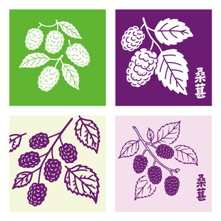 桑葚图案设计素材