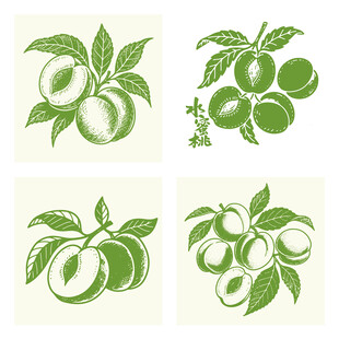 手绘水蜜桃图案