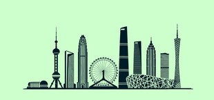 城市地标天际线