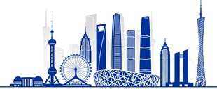 城市天际线建筑剪影