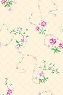粉色花卉藤蔓图案背景