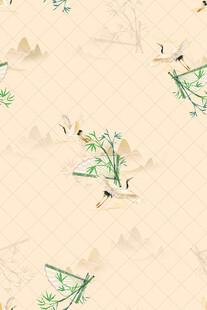 中式花鸟图案背景纹理
