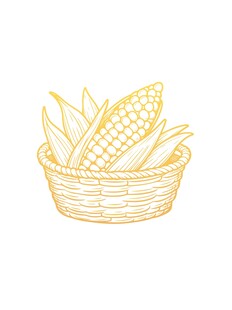 篮子里的玉米矢量插画