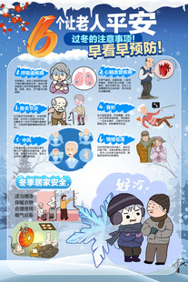 冬季老年人健康海报