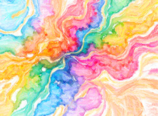 多彩梦幻水彩抽象纹理图