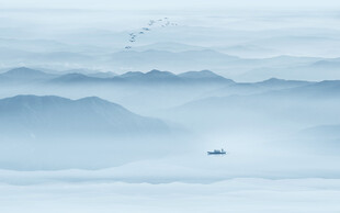 抽象水墨山水画背景墙