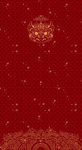 红色华丽节庆背景图案