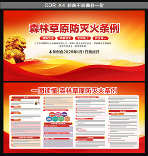 森林草原防灭火条例展板宣传栏