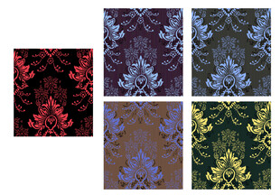 多彩花卉图案布料展示