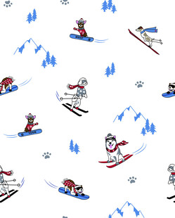 滑雪图案背景动感滑雪者