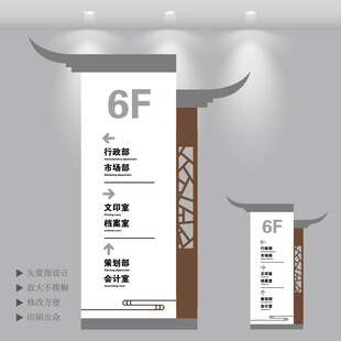 中式复古楼层索引牌