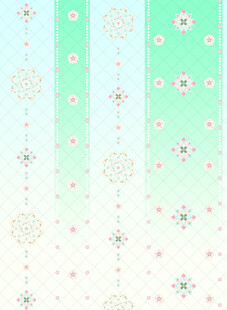 清新花卉条纹背景图案