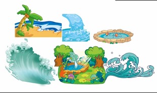 多彩海洋景观元素集合