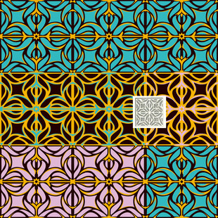 多彩几何花纹图案设计