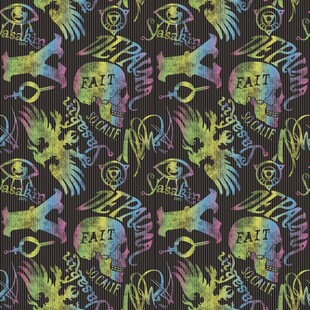 骷髅花卉图案无缝背景