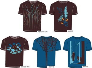 多款个性图案T恤展示
