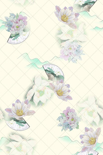 淡雅水墨花卉图案背景