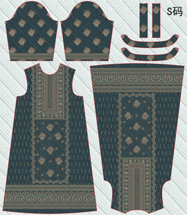 传统中式服饰图案设计稿