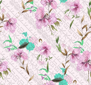 粉色花卉水彩图案背景