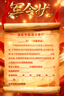 公司销售军令状海报