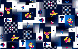 几何 与图案拼接的多彩面料