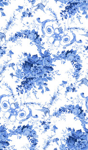 蓝白花卉图案纹理背景