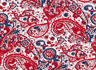 红蓝佩斯利花纹图案