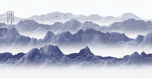 新中式水墨山水画