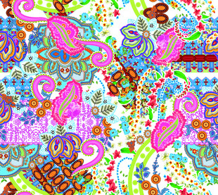 多彩佩斯利花纹图案设计