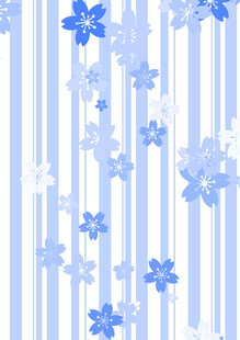 蓝白花卉条纹图案背景