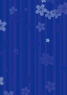 蓝色条纹底花朵图案背景