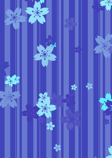 蓝紫色条纹背景花朵图案