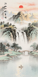 竖幅玄关山水画