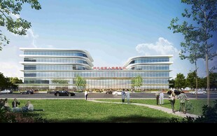 现代办公园区景观效果图