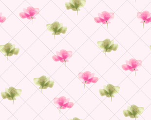 粉色花朵几何图案背景