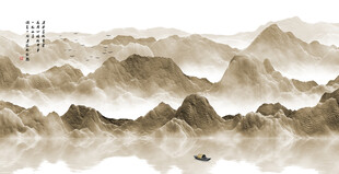 新中式水墨山水画