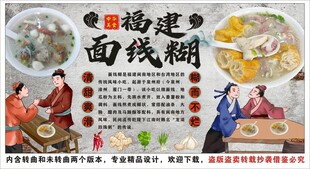 古风面线糊装饰画背景墙