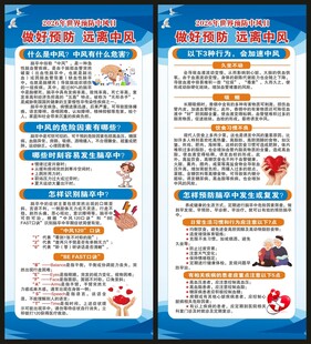 世界预防中风日展架