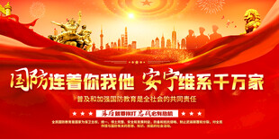  国防教育背景展板