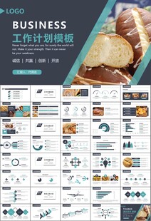 西餐高档餐厅美食面包糕点PPT