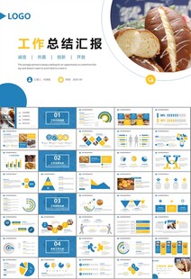 西餐高档餐厅美食面包糕点PPT