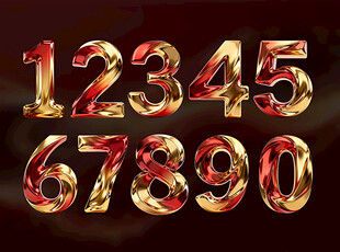 炫彩金属立体数字集合