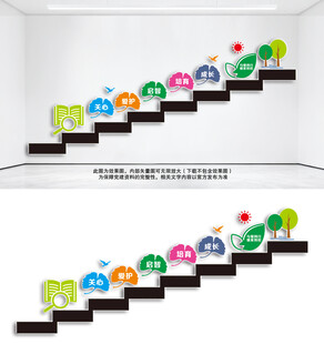 特殊学校楼梯文化墙